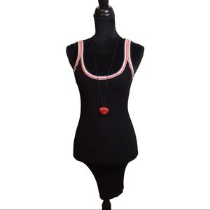Forever 21 Black Stretchy Ribbed Tank Dress Sz: L